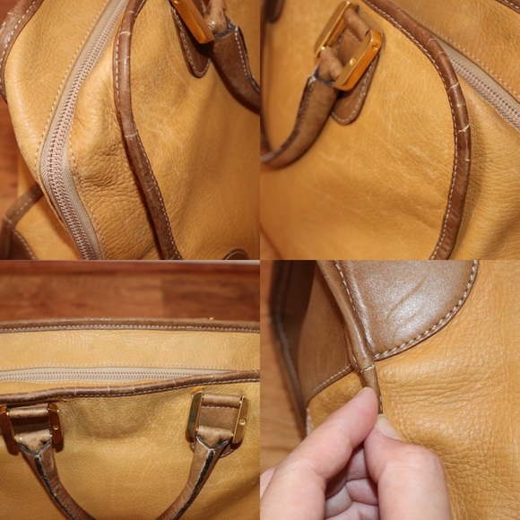 LOEWE Amazona 35 Anagram Embossed Leather Brown  Handbag Authentic Vintage - Picture 7 of 14